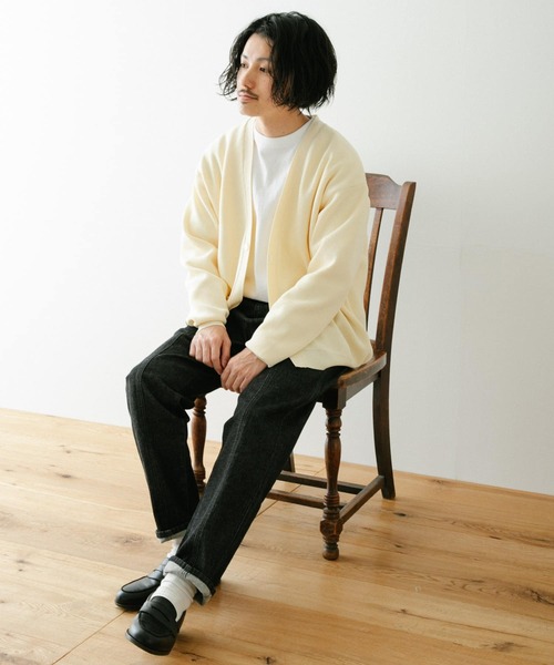 ITEMS URBANRESEARCH（アイテムズ アーバンリサーチ）の「ミラノリブ カーディガン（カーディガン/ボレロ・メンズ・ブラック/モカ/オフホワイト・MEDIUM/LARGE）」の8枚目の写真