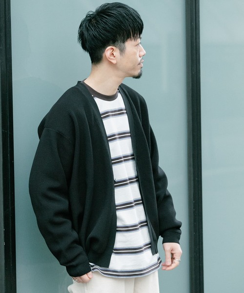 ITEMS URBANRESEARCH（アイテムズ アーバンリサーチ）の「ミラノリブ カーディガン（カーディガン/ボレロ・メンズ・ブラック/モカ/オフホワイト・MEDIUM/LARGE）」の14枚目の写真