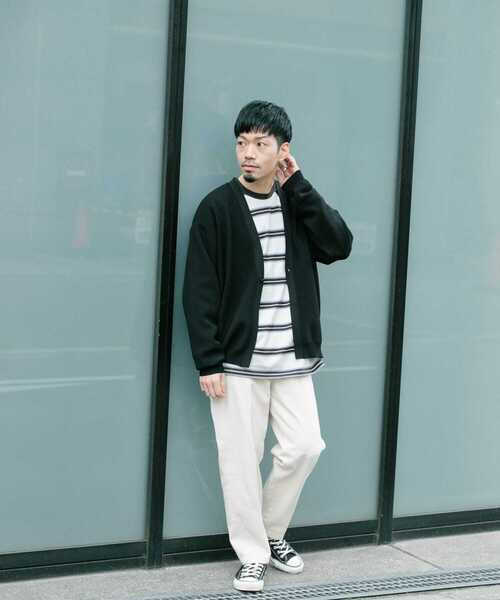 ITEMS URBANRESEARCH（アイテムズ アーバンリサーチ）の「ミラノリブ カーディガン（カーディガン/ボレロ・メンズ・ブラック/モカ/オフホワイト・MEDIUM/LARGE）」の21枚目の写真