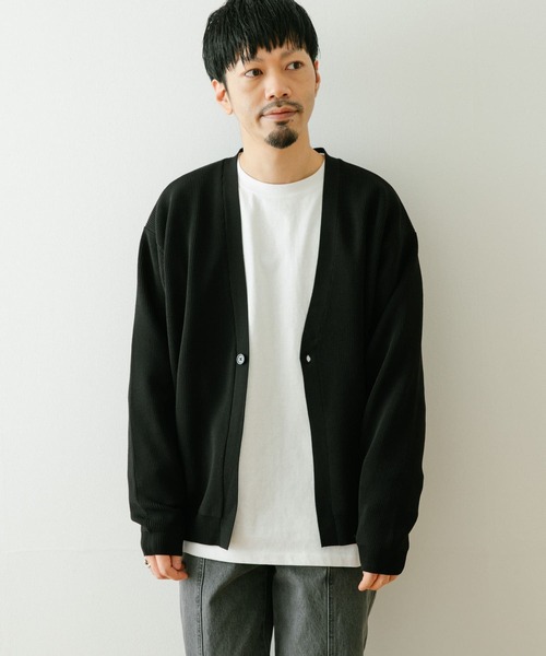 ITEMS URBANRESEARCH（アイテムズ アーバンリサーチ）の「ミラノリブ カーディガン（カーディガン/ボレロ・メンズ・ブラック/モカ/オフホワイト・MEDIUM/LARGE）」の15枚目の写真