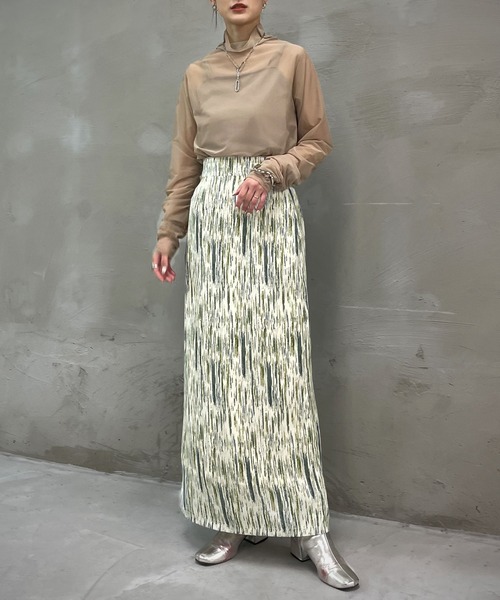 &g'aime（アンジェム）の「【&g’aime】アートペイントタイトスカート（スカート・レディース・チャコールグレー/ブルー・FREE）」の10枚目の写真