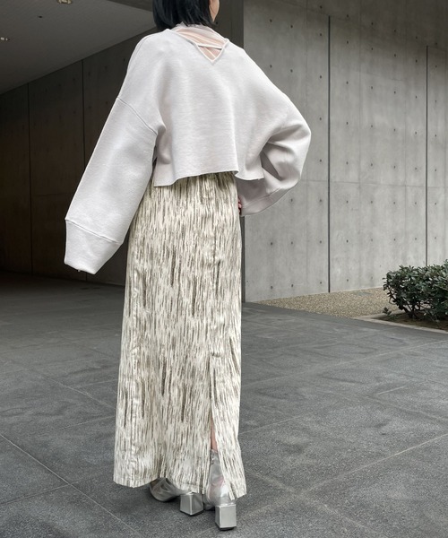 &g'aime（アンジェム）の「【&g’aime】アートペイントタイトスカート（スカート・レディース・チャコールグレー/ブルー・FREE）」の9枚目の写真