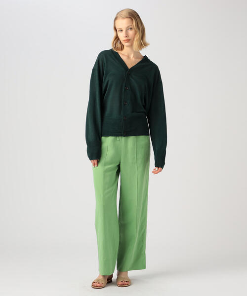 TOMORROWLAND （トゥモローランド）の「プレーンリネン Vネックカーディガン（カーディガン/ボレロ・レディース・チャコールグレー/ライトブルー/レッド/ライトイエロー/シルバー系その他/ピンク/ダークグリーン・S）」の9枚目の写真