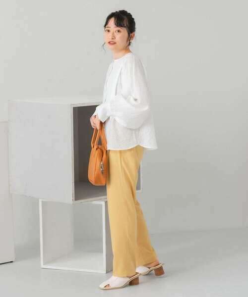 KBF（ケイビーエフ）の「2WAYボリュームスリーブチェックブラウス（シャツ/ブラウス・レディース・ブラック/オフホワイト/アイボリー・ONE）」の8枚目の写真