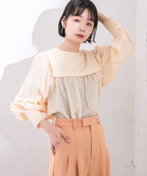 KBF（ケイビーエフ）の「2WAYボリュームスリーブチェックブラウス（シャツ/ブラウス・レディース・ブラック/オフホワイト/アイボリー・ONE）」の21枚目の写真