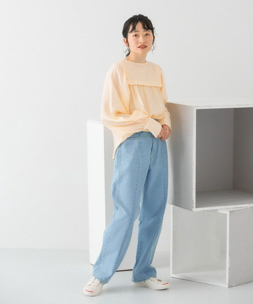 KBF（ケイビーエフ）の「2WAYボリュームスリーブチェックブラウス（シャツ/ブラウス・レディース・ブラック/オフホワイト/アイボリー・ONE）」の22枚目の写真