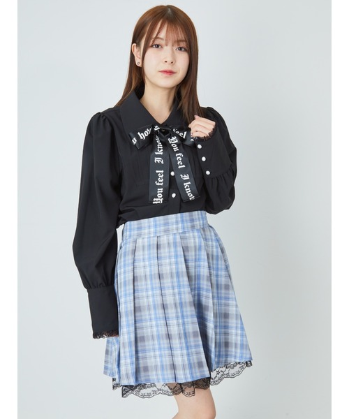 Jamie エーエヌケー(ジェイミーエーエヌケー)の「プリーツSK(スカート・レディース・ブラック/ブルー・M)」の5枚目の写真