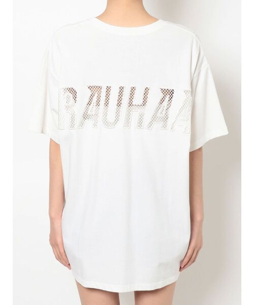 GYDA（ジェイダ）の「RAUHAAメッシュロゴVネックTシャツ（Tシャツ/カットソー・レディース・チャコールグレー/ベージュ/オフホワイト/ミント・FREE）」の12枚目の写真