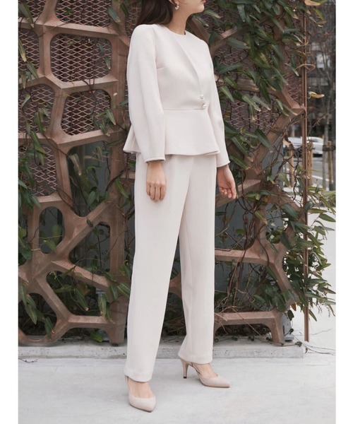 kaene（カエン）の「ハイストレッチパンツ【セットアップ対応】（スーツパンツ・レディース・ブラック/ライトベージュ・38/34/36）」の6枚目の写真