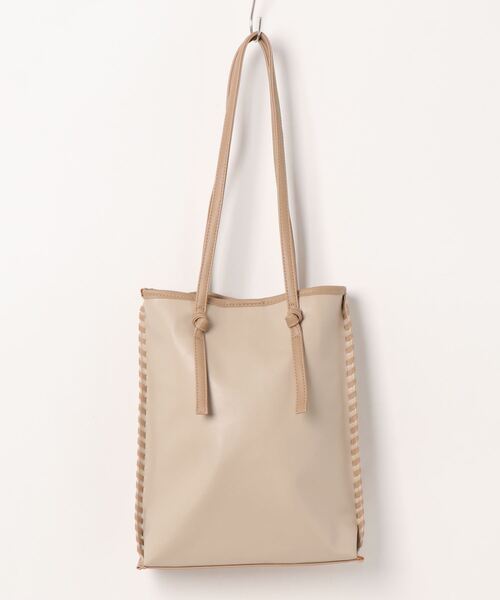 ehka sopo（エヘカソポ）の「かがりデザイントートバッグ（トートバッグ・レディース・ベージュ/シルバー/オフホワイト・ﾌﾘ-）」の8枚目の写真