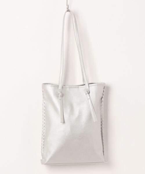 ehka sopo（エヘカソポ）の「かがりデザイントートバッグ（トートバッグ・レディース・ベージュ/シルバー/オフホワイト・ﾌﾘ-）」の9枚目の写真