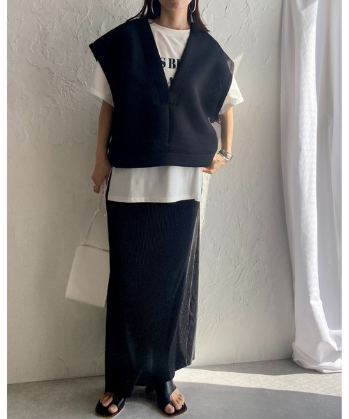 She's Closet（シーズクローゼット）の「【セルフカット対応】Iラインハイウエスト細プリーツロングスカート（スカート・レディース・ブラック/グレー/レッド/グリーン/グレイッシュベージュ/ピンク/パープル/オレンジ・FREE）」の12枚目の写真