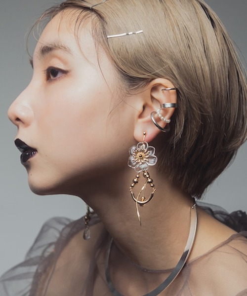 クリアフラワーピアス/pangy（ピアス（両耳用））｜amplis