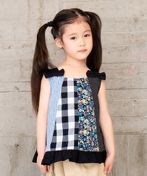 パッチワークノースリーブチュニック