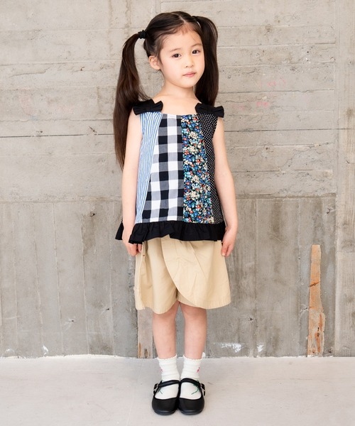 RAGMART（ラグマート）の「パッチワークノースリーブチュニック（チュニック・キッズ・ブラック/オフホワイト・80ｃｍ/90cm/95cm）」の5枚目の写真