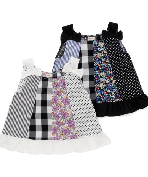 RAGMART（ラグマート）の「パッチワークノースリーブチュニック（チュニック・キッズ・ブラック/オフホワイト・80ｃｍ/90cm/95cm）」の16枚目の写真