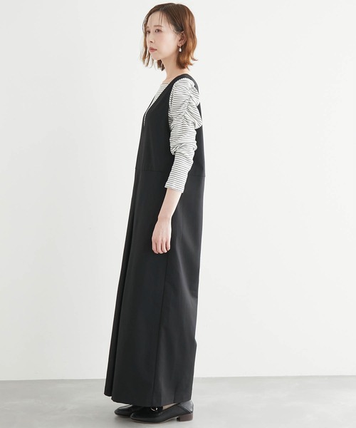 ROPE' PICNIC（ロペピクニック）の「センタータックオールインワン（つなぎ/オールインワン・レディース・ブラック/ベージュ・38/36）」の8枚目の写真