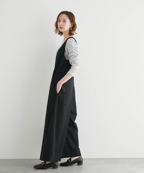 ROPE' PICNIC（ロペピクニック）の「センタータックオールインワン（つなぎ/オールインワン・レディース・ブラック/ベージュ・38/36）」の7枚目の写真