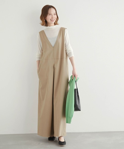 ROPE' PICNIC（ロペピクニック）の「センタータックオールインワン（つなぎ/オールインワン・レディース・ブラック/ベージュ・38/36）」の12枚目の写真