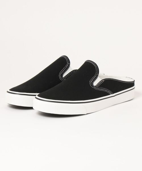 STYLEBLOCK(スタイルブロック)の「カカトなしスリッポンシューズ(スリッポン・メンズ・ブラック×ブラック/ホワイト/ブラック・28.0cm/27.0cm/26.5cm/25.5cm/25.0cm/26.0cm)」の2枚目の写真