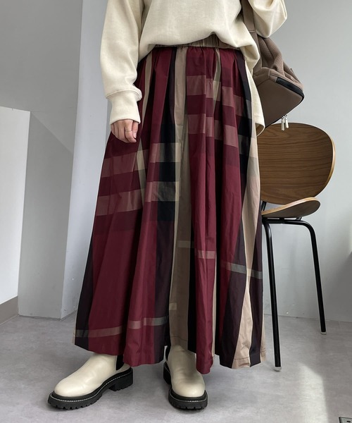 un dix cors（アンディコール）の「待望の新色追加！　チェックスカート（スカート・レディース・ホワイト/ブラック/ブルー/レッド/グリーン/ボルドー/ブルー系その他・FREE）」の7枚目の写真