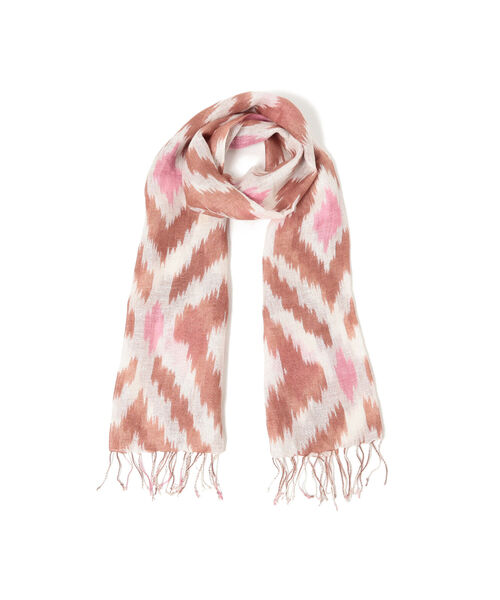 Ray BEAMS(レイビームス)の「BE NOT INHOSPITABLE TO STRANGERS / カスリ ストール(ストール/ショール・レディース・ピンク/グリーン・ONE SIZE)」の1枚目の写真