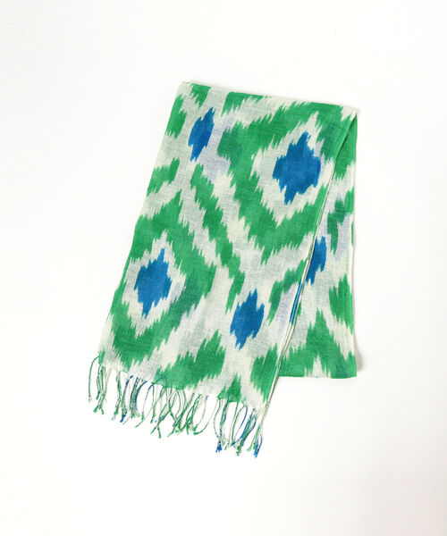 Ray BEAMS(レイビームス)の「BE NOT INHOSPITABLE TO STRANGERS / カスリ ストール(ストール/ショール・レディース・ピンク/グリーン・ONE SIZE)」の4枚目の写真