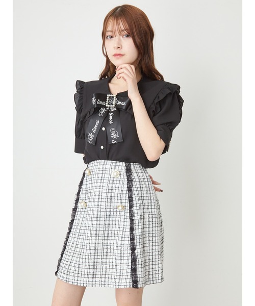 Ank Rouge（アンクルージュ）の「レースツイードスカート（スカート・レディース・ホワイト/ブラック/A・M）」の19枚目の写真