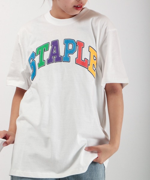 staple（ステイプル）の「STAPLE 半袖ロゴTシャツ（Tシャツ/カットソー・メンズ・ホワイト/ブラック/ネイビー/イエロー/オレンジ/ホワイト系その他/ブルー系その他/ホワイト系その他2/ホワイト系その他3/ブルー・L/XL/2XL/M）」の2枚目の写真