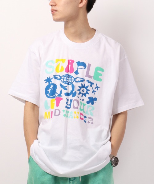 staple（ステイプル）の「STAPLE 半袖ロゴTシャツ（Tシャツ/カットソー・メンズ・ホワイト/ブラック/ネイビー/イエロー/オレンジ/ホワイト系その他/ブルー系その他/ホワイト系その他2/ホワイト系その他3/ブルー・L/XL/2XL/M）」の4枚目の写真