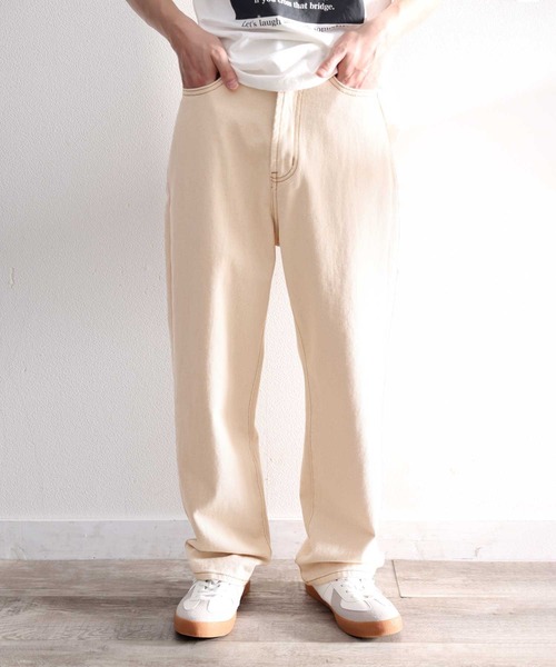classicalelf（クラシカルエルフ）の「relax wide denim pants /リラックスワイドストレート無地デニム＆チノパンツ（デニムパンツ・メンズ・ナチュラル/ブラック/ベージュ系その他/ワンウォッシュ/ブルー/ブラック系その他/グレイッシュベージュ/グリーン・MEDIUM/X-LARGE/LARGE/XX-LARGE/XXX-LARGE/SMALL）」の4枚目の写真