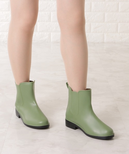 Lace Ladies（レースレディース）の「サイドゴアショート丈レインブーツ（レインシューズ・レディース・ブラック/アイボリー/グリーン・23.5/25/24/23/24.5）」の22枚目の写真