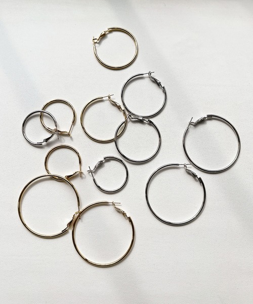 CEMONEMO(セモネモ)の「メタル スリム フープピアス(ピアス(両耳用)・レディース・その他1/その他2/その他3/その他4/その他5/その他6・FREE)」の9枚目の写真