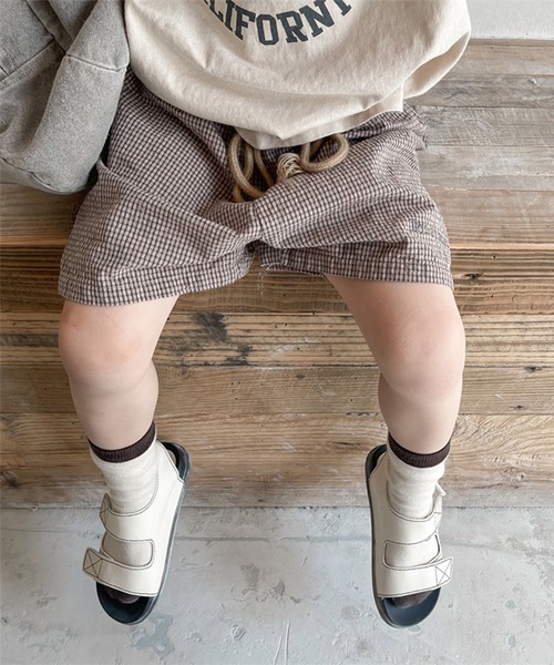 aimoha(アイモハ)の「aimoha-KIDS- 子供服 チェック柄ハーフパンツ(その他パンツ・キッズ・ブラウン/ブラック・90/110/130/120/80/100)」の7枚目の写真