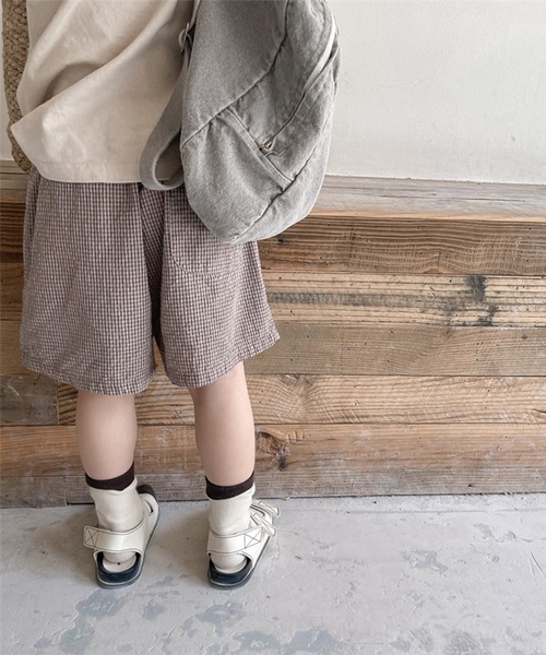 aimoha(アイモハ)の「aimoha-KIDS- 子供服 チェック柄ハーフパンツ(その他パンツ・キッズ・ブラウン/ブラック・90/110/130/120/80/100)」の9枚目の写真