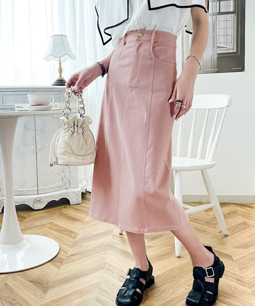 セール】【mily bilet】女っぽの即戦力。ストレッチ抜群！配色ステッチ