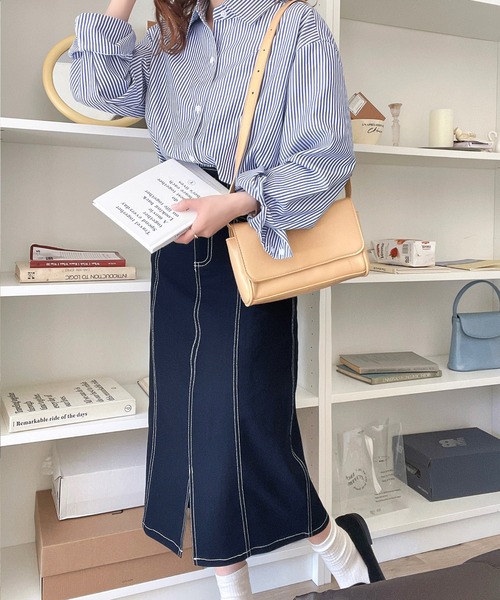 セール】【mily bilet】女っぽの即戦力。ストレッチ抜群！配色ステッチ