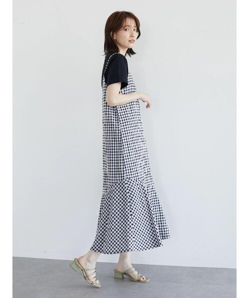 ELENCARE DUE（エレンカーレデュエ）の「・ELENCARE DUE ギンガムキャミワンピース（ワンピース・レディース・サックスブルー/グリーン系その他3/ブラック・FREE）」の12枚目の写真
