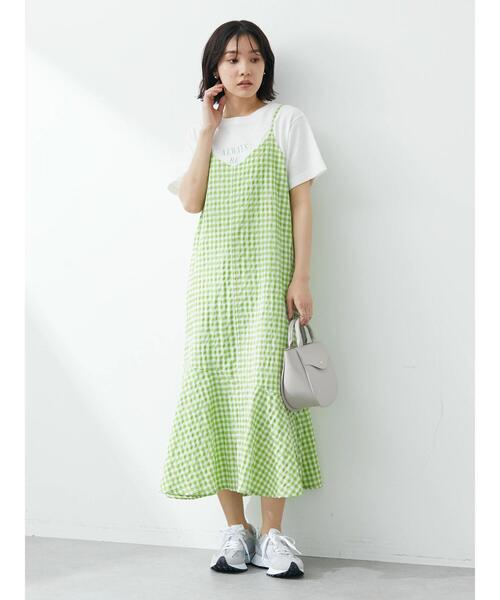 ELENCARE DUE（エレンカーレデュエ）の「・ELENCARE DUE ギンガムキャミワンピース（ワンピース・レディース・サックスブルー/グリーン系その他3/ブラック・FREE）」の20枚目の写真