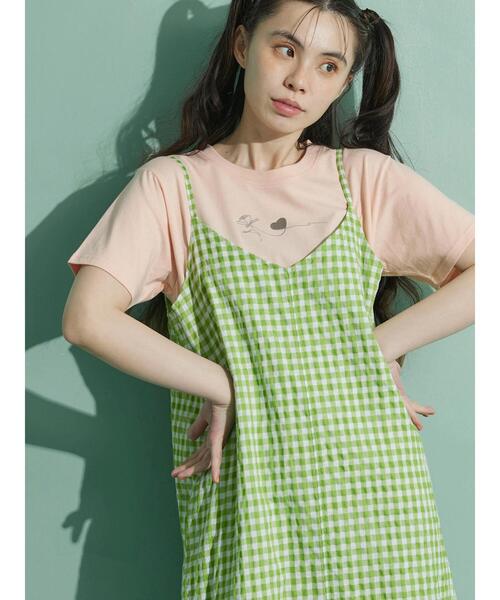 ELENCARE DUE（エレンカーレデュエ）の「・ELENCARE DUE ギンガムキャミワンピース（ワンピース・レディース・サックスブルー/グリーン系その他3/ブラック・FREE）」の5枚目の写真
