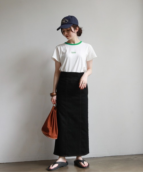 feepur（フェピュール）の「配色リンガーチビロゴTee（Tシャツ/カットソー・レディース・ネイビー/ピンク/ブルー/グリーン・MEDIUM）」の5枚目の写真