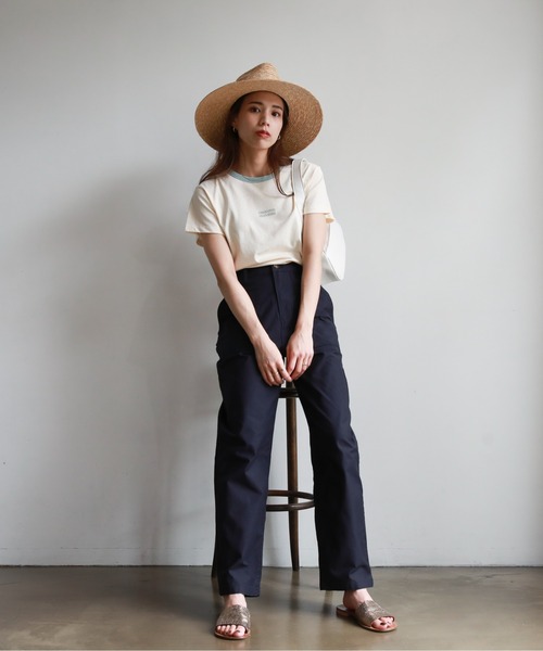 feepur（フェピュール）の「配色リンガーチビロゴTee（Tシャツ/カットソー・レディース・ネイビー/ピンク/ブルー/グリーン・MEDIUM）」の12枚目の写真