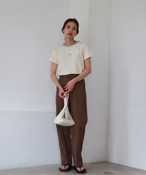 feepur（フェピュール）の「配色リンガーチビロゴTee（Tシャツ/カットソー・レディース・ネイビー/ピンク/ブルー/グリーン・MEDIUM）」の19枚目の写真