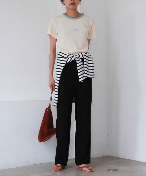 feepur（フェピュール）の「配色リンガーチビロゴTee（Tシャツ/カットソー・レディース・ネイビー/ピンク/ブルー/グリーン・MEDIUM）」の16枚目の写真