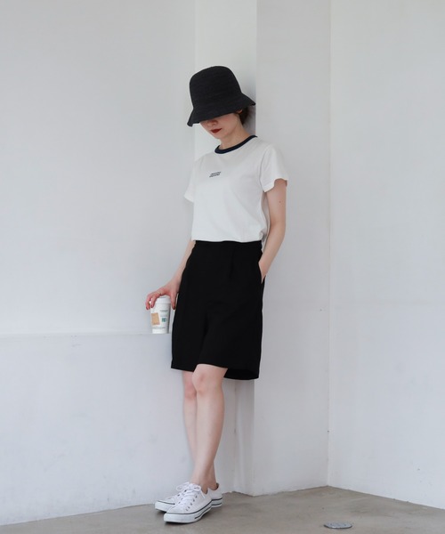 feepur（フェピュール）の「配色リンガーチビロゴTee（Tシャツ/カットソー・レディース・ネイビー/ピンク/ブルー/グリーン・MEDIUM）」の22枚目の写真