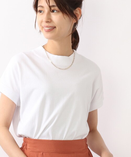 DRESKIP（ドレスキップ）の「◆【遮熱/接触冷感/UVカット】AIR SHIELDフレンチTシャツ（Tシャツ/カットソー・レディース・ブラック系2/ライトベージュ/ピンク系/グレー系その他/オフホワイト・02/04/03）」の2枚目の写真