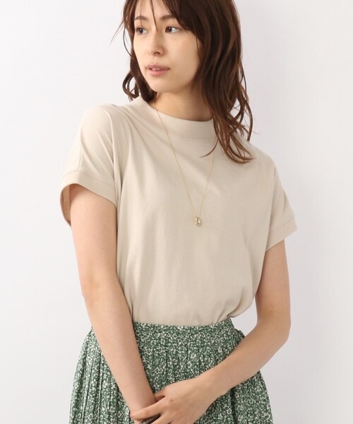 DRESKIP（ドレスキップ）の「◆【遮熱/接触冷感/UVカット】AIR SHIELDフレンチTシャツ（Tシャツ/カットソー・レディース・ブラック系2/ライトベージュ/ピンク系/グレー系その他/オフホワイト・02/04/03）」の5枚目の写真