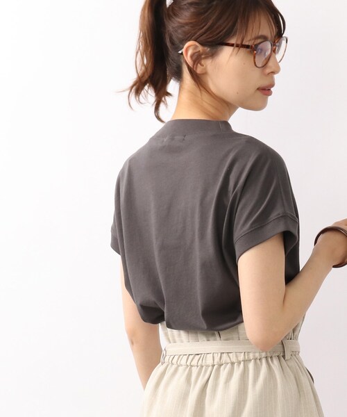 DRESKIP（ドレスキップ）の「◆【遮熱/接触冷感/UVカット】AIR SHIELDフレンチTシャツ（Tシャツ/カットソー・レディース・ブラック系2/ライトベージュ/ピンク系/グレー系その他/オフホワイト・02/04/03）」の8枚目の写真