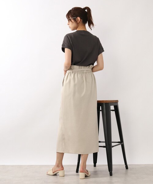 DRESKIP（ドレスキップ）の「◆【遮熱/接触冷感/UVカット】AIR SHIELDフレンチTシャツ（Tシャツ/カットソー・レディース・ブラック系2/ライトベージュ/ピンク系/グレー系その他/オフホワイト・02/04/03）」の10枚目の写真