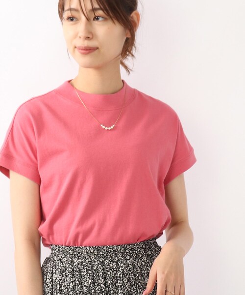 DRESKIP（ドレスキップ）の「◆【遮熱/接触冷感/UVカット】AIR SHIELDフレンチTシャツ（Tシャツ/カットソー・レディース・ブラック系2/ライトベージュ/ピンク系/グレー系その他/オフホワイト・02/04/03）」の12枚目の写真